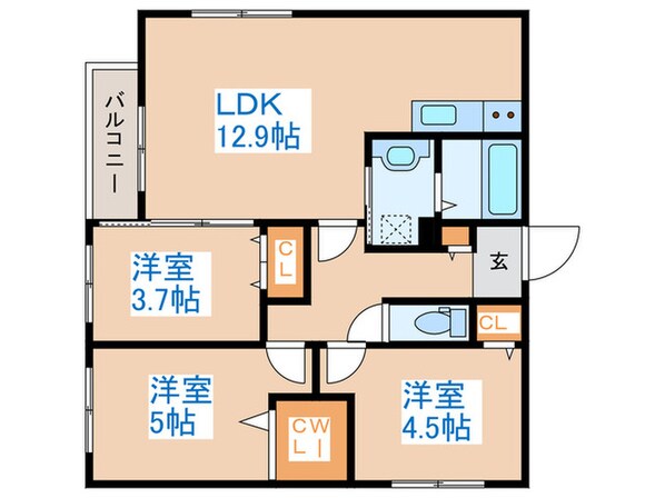 Harness北１条の物件間取画像